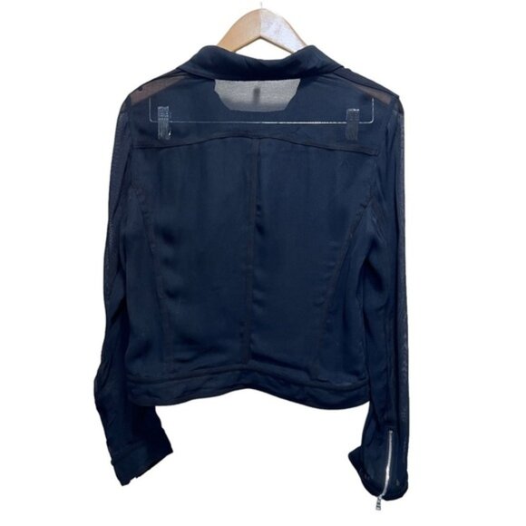 Robert Rodriguez Black Sheer Moto Jacket Size 8 - Picture 8 of 10